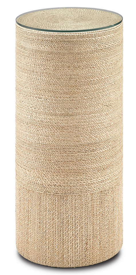 Currey and Company - 3000-0172 - Accent Table/Pedestal - Macati - Natural/Clear
