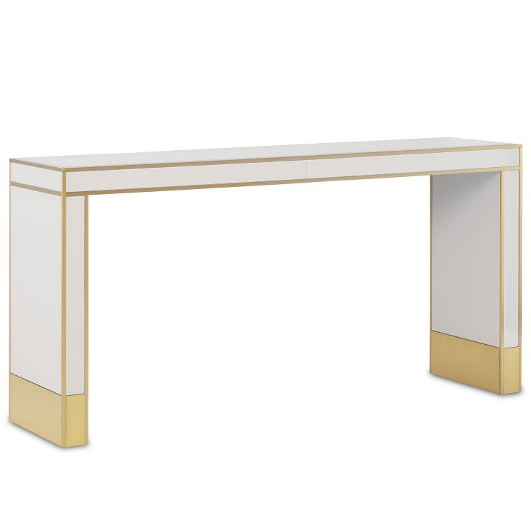 Currey and Company - 3000-0209 - Console Table - Arden Collection - Ivory/Satin Brass