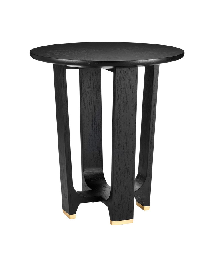 Currey and Company - 3000-0259 - Accent Table - Blake Collection - Matte Caviar Black/Polished Brass