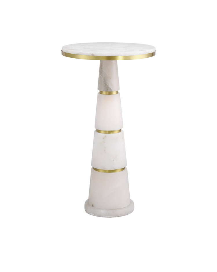 Currey and Company - 3000-0320 - Drinks Table - Eleanora - Natural/Natural Brass