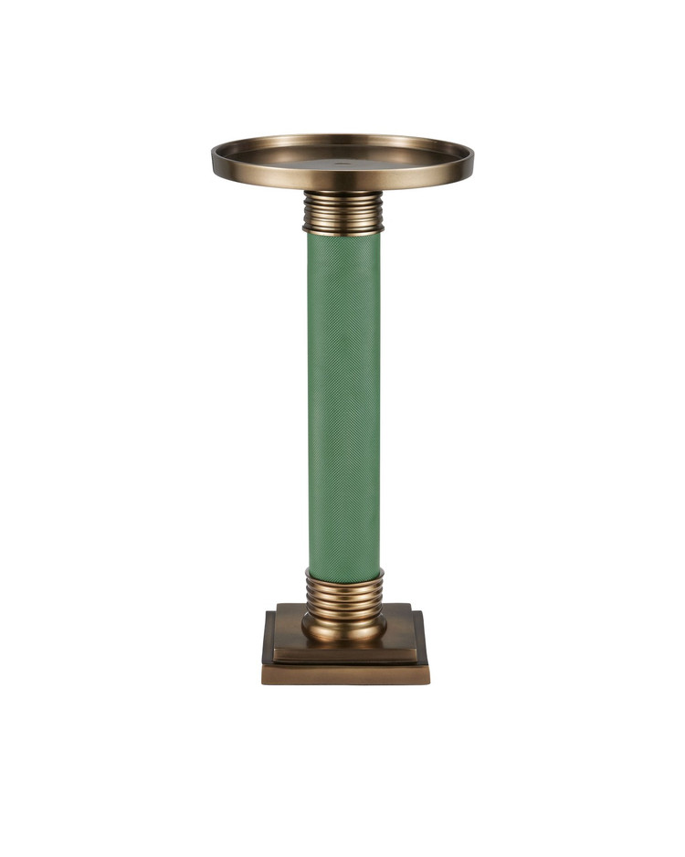 Currey and Company - 4000-0209 - Accent Table - Gavin - Green/Antique Brass