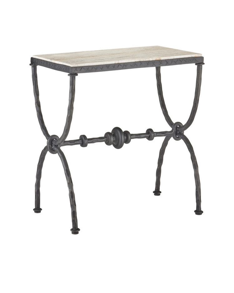 Currey and Company - 4000-0243 - Side Table - Agora - Natural/Rustic Bronze