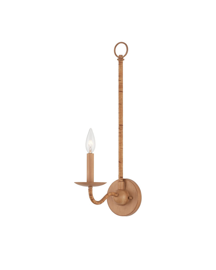 Currey and Company - 5000-0264 - One Light Wall Sconce - Saxon - Natural/Saddle Tan