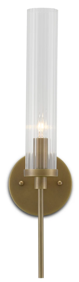 Currey and Company - 5800-0004 - One Light Wall Sconce - Bellings - Antique Brass/Clear