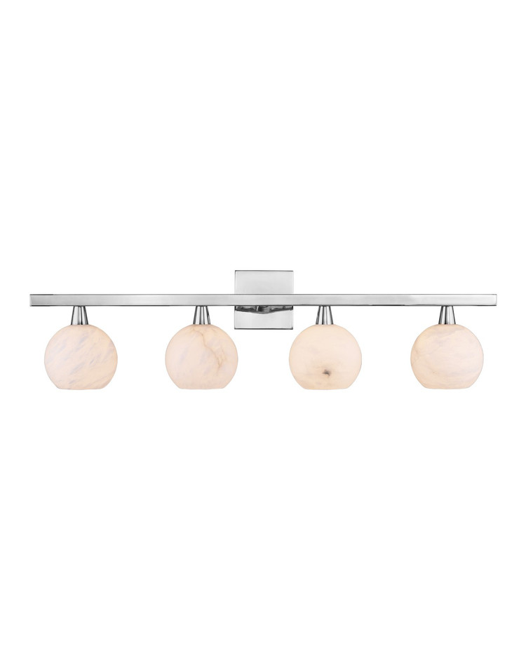 Currey and Company - 5800-0037 - Four Light Bath Bar - Bombelles - Polished Nickel/Natural