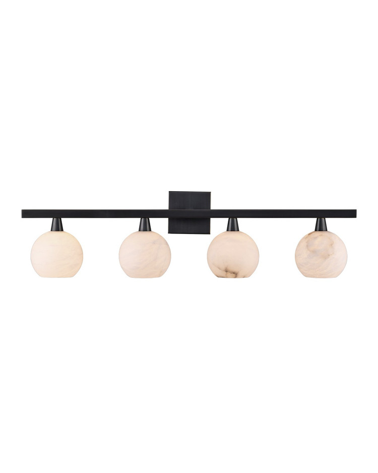 Currey and Company - 5800-0038 - Four Light Bath Bar - Bombelles - Natural/Brass/Clear