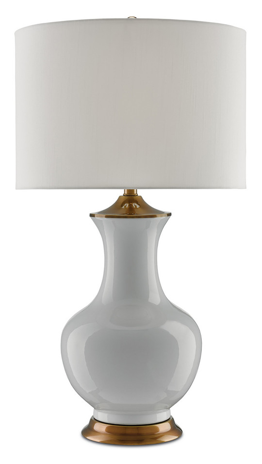 Currey and Company - 6000-0020 - One Light Table Lamp - Lilou - White/Antique Brass
