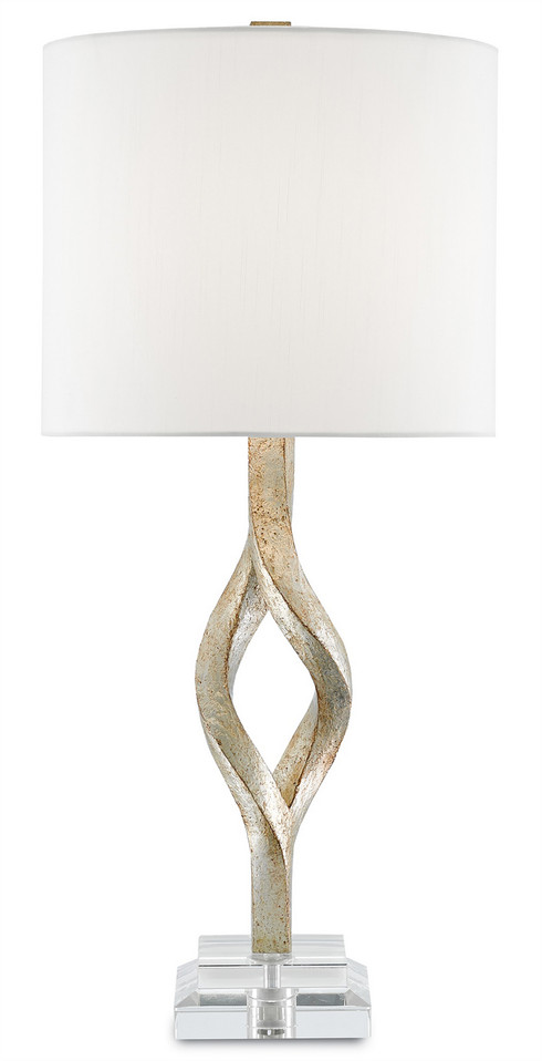 Currey and Company - 6000-0071 - One Light Table Lamp - Elyx - Chinois Silver Leaf/Clear