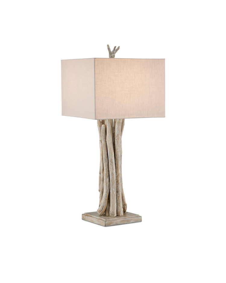 Currey and Company - 6000-0919 - One Light Table Lamp - Driftwood - Whitewash