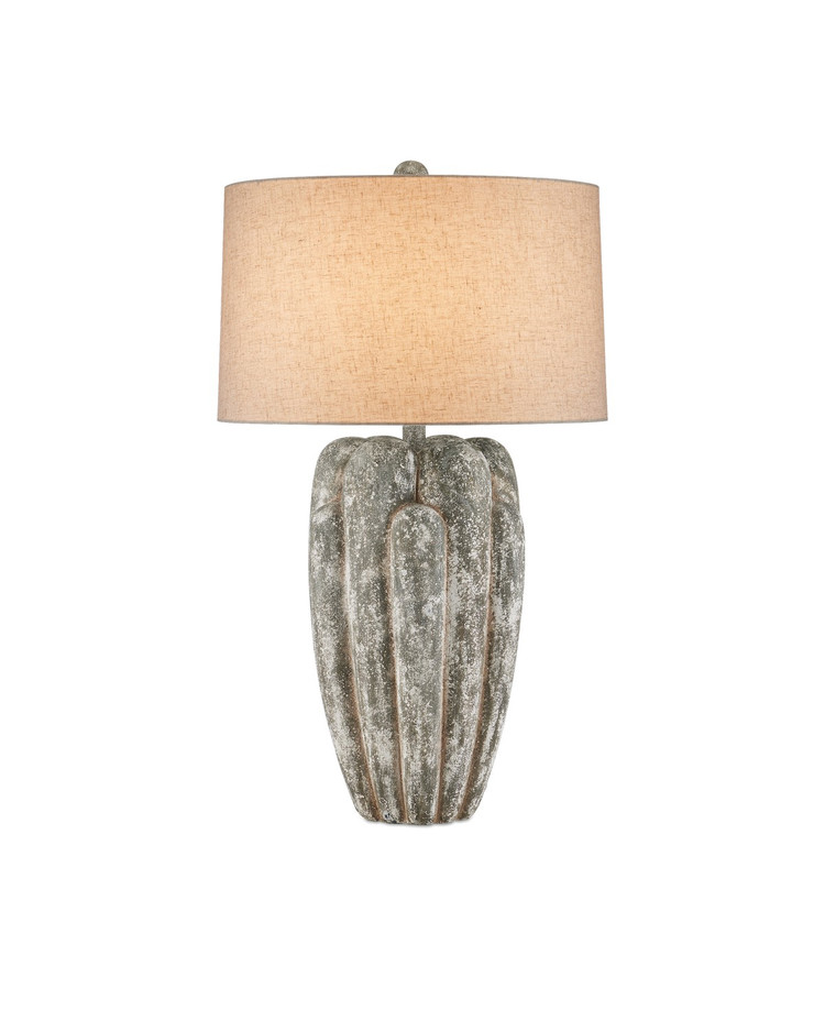 Currey and Company - 6000-0969 - One Light Table Lamp - Buttress Table Lamp - Dark Gray / White Texture
