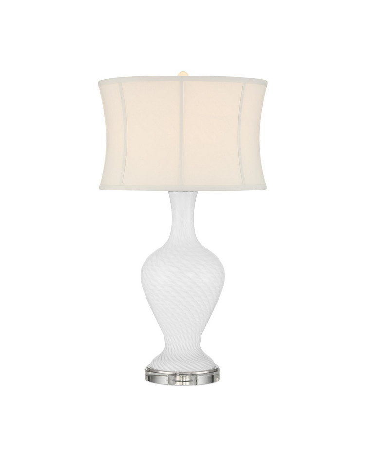 Currey and Company - 6000-1009 - One Light Table Lamp - Zeta - White/Clear