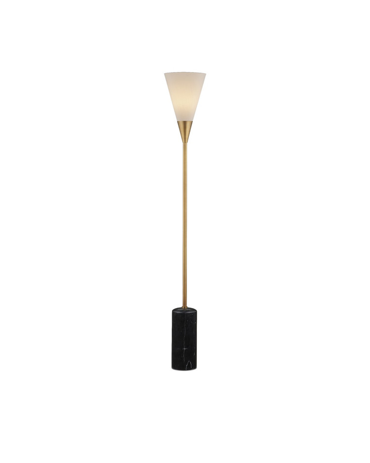 Currey and Company - 8000-0155 - One Light Floor Lamp - Martini Collection - Black/Brushed Brass