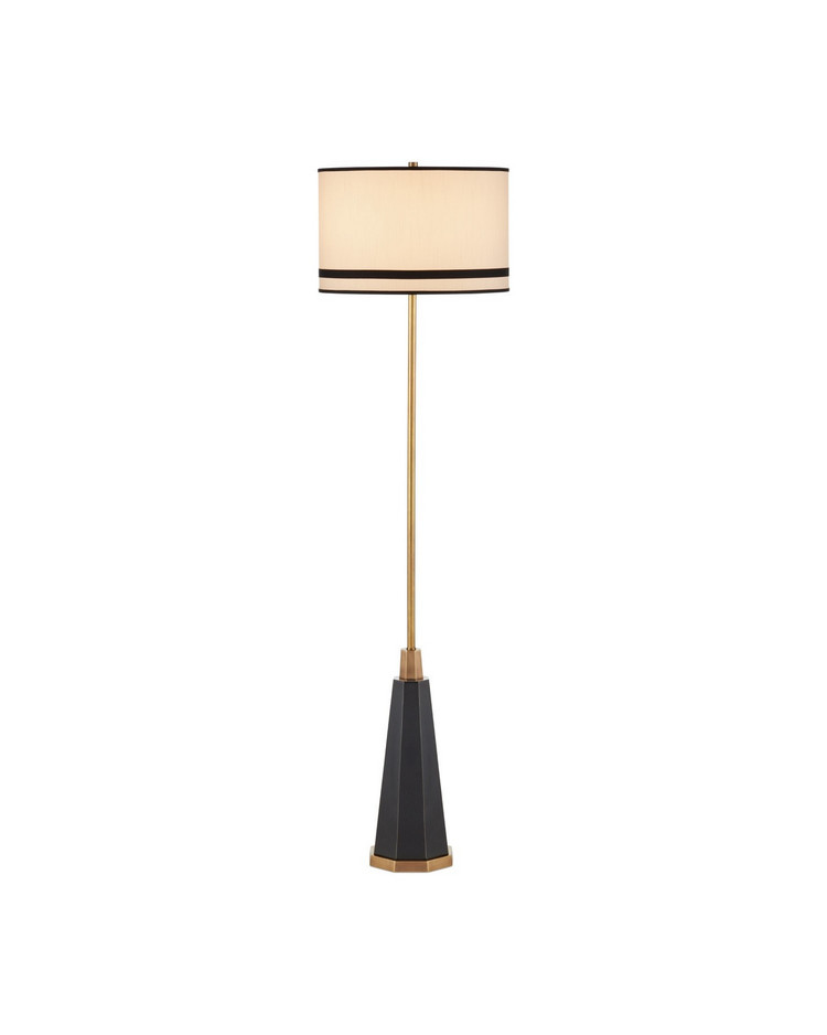 Currey and Company - 8000-0174 - One Light Floor Lamp - Gieves - Black/Bronze/Antique Brass