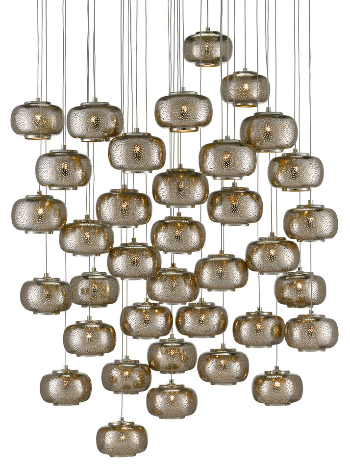 Currey and Company - 9000-0694 - 36 Light Pendant - Pepper - Nickel/Silver