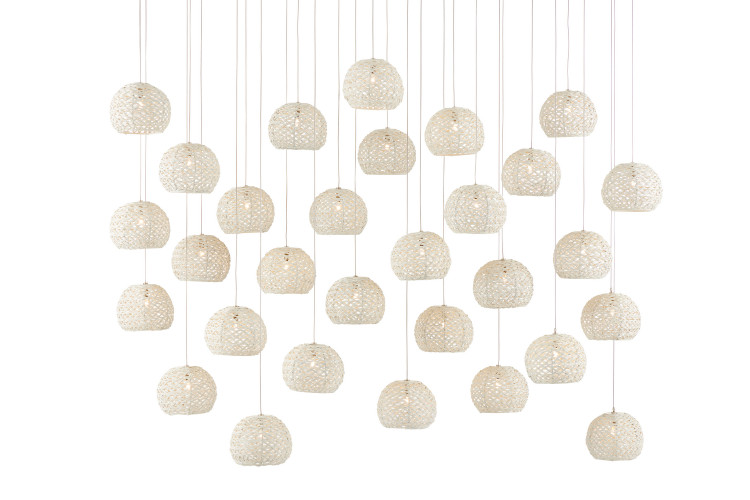 Currey and Company - 9000-0914 - 30 Light Pendant - Piero - Sugar White/Silver