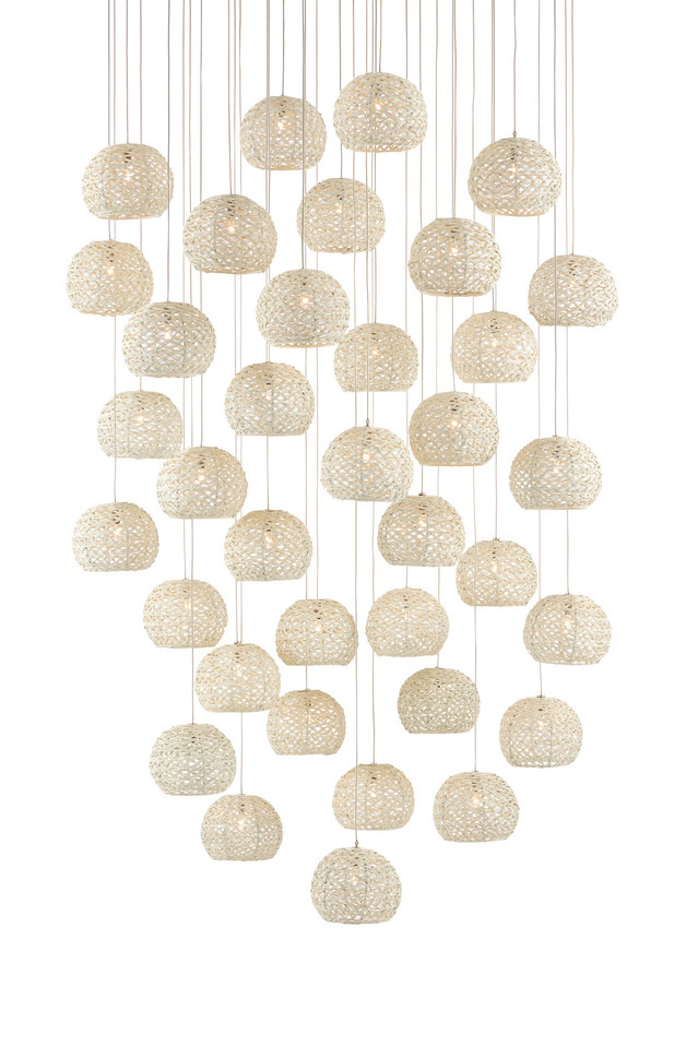 Currey and Company - 9000-0915 - 36 Light Pendant - Piero - Sugar White/Silver