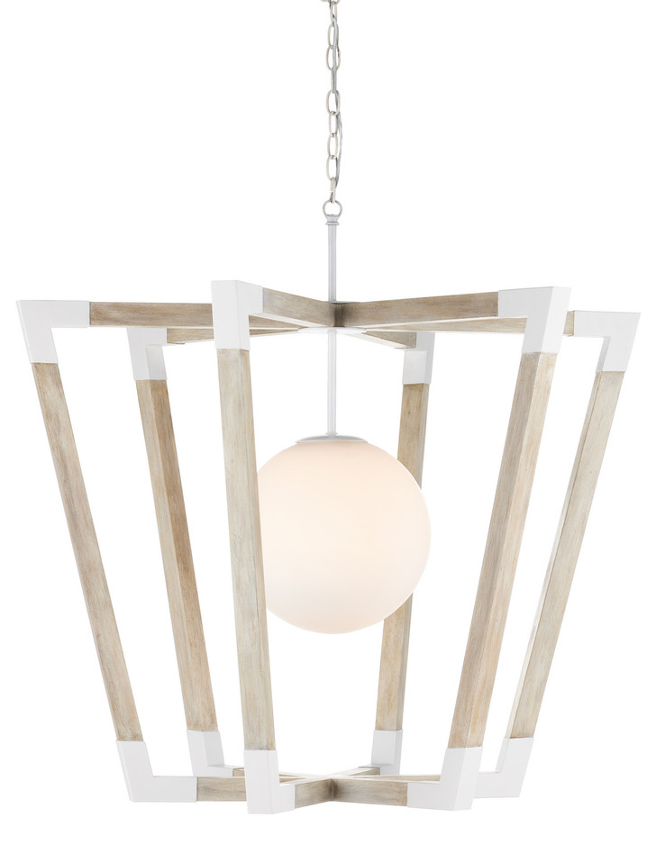 Currey and Company - 9000-0957 - One Light Pendant - Bastian Collection - Sugar White/Sandstone