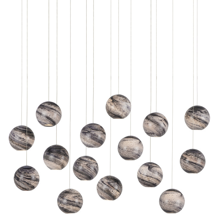Currey and Company - 9000-1009 - 15 Light Pendant - Palatino - Earth with Speckles/Silver