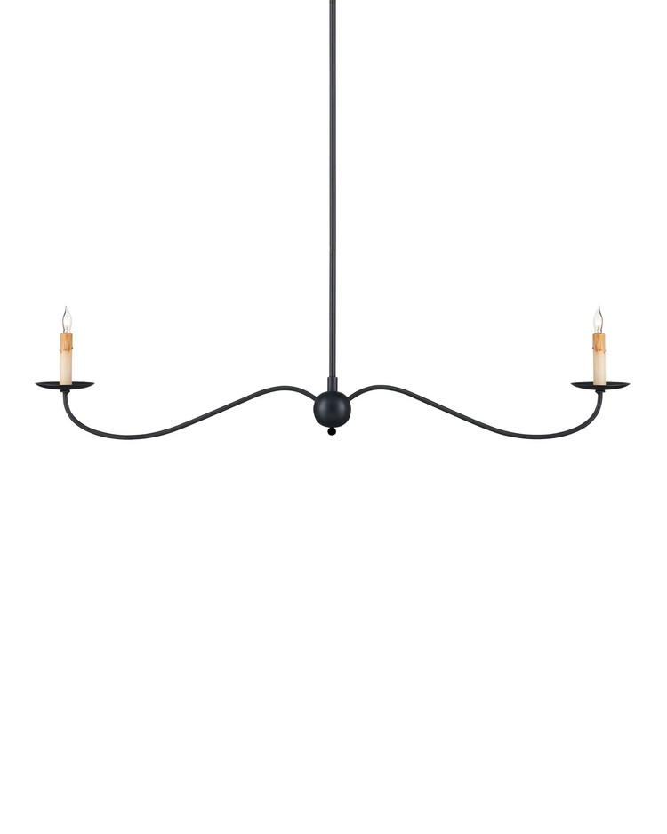 Currey and Company - 9000-1126 - Two Light Chandelier - Saxon - Zanzibar Black