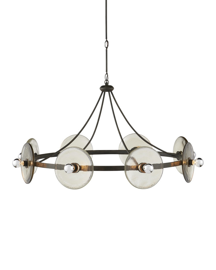 Currey and Company - 9000-1150 - Eight Light Chandelier - Circumstellar - Black Iron/Clear