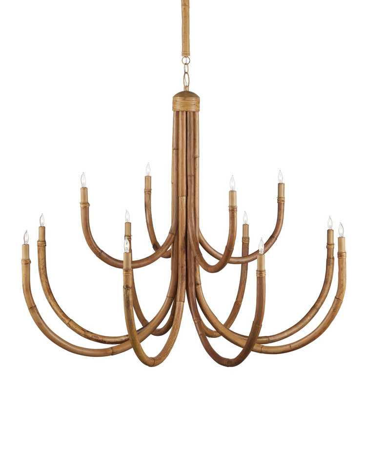 Currey and Company - 9000-1266 - 12 Light Chandelier - Samsara - Natural/Saddle Tan