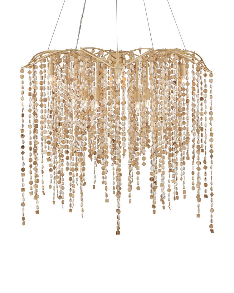 Currey and Company - 9000-1300 - Ten Light Chandelier - Kealia - Natural/Coco Cream