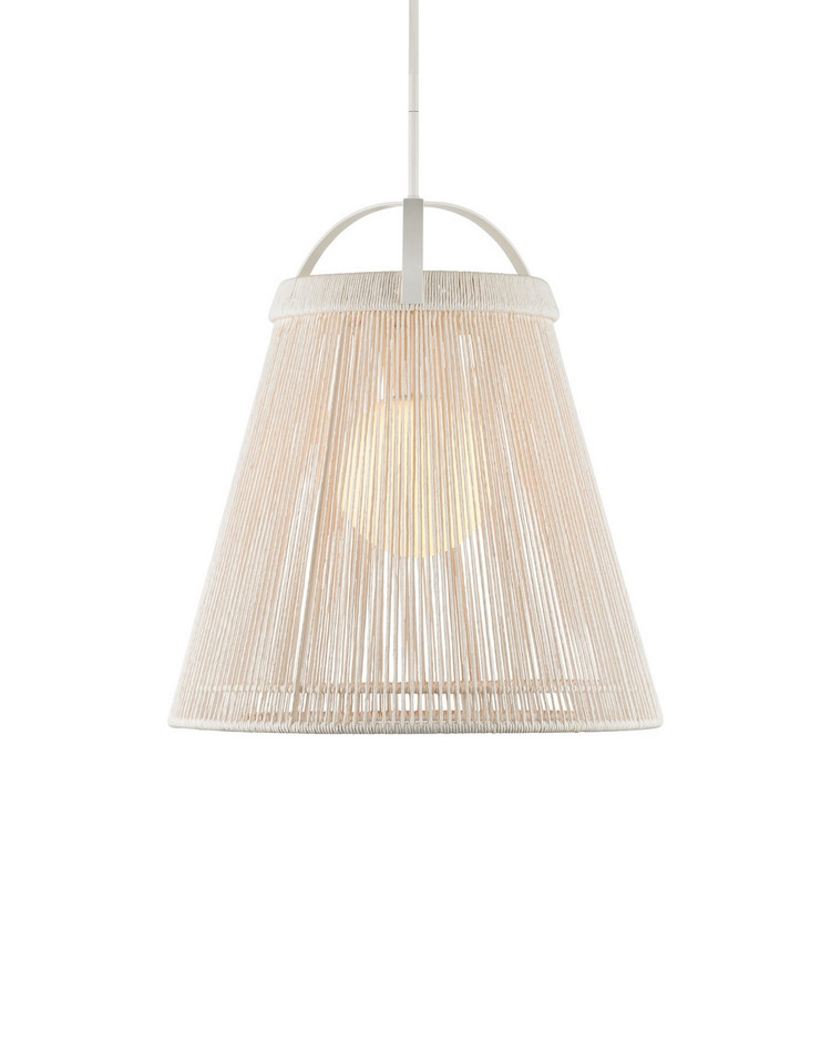 Currey and Company - 9000-1302 - One Light Pendant - Parnell - White/Frosted White/Gesso White