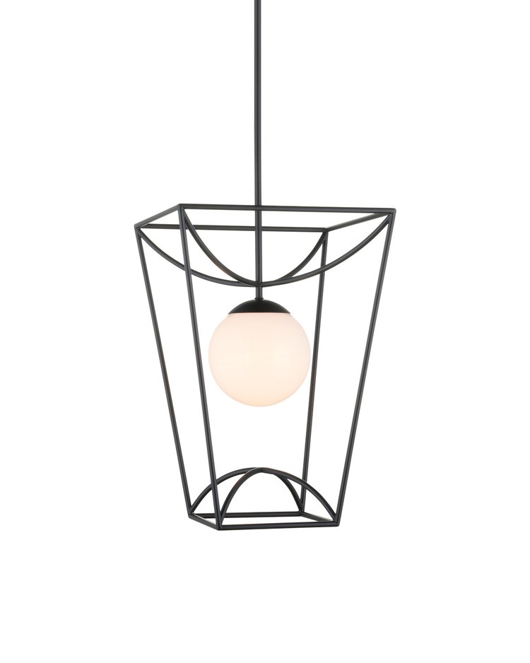 Currey and Company - 9500-0011 - One Light Lantern - Rochefort - Black/White