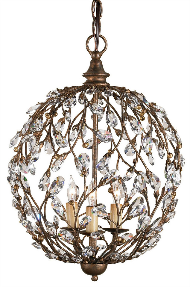Currey and Company - 9652 - Three Light Chandelier - Crystal Bud - Cupertino