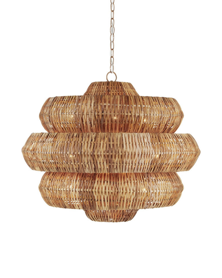 Currey and Company - 9859 - Nine Light Chandelier - Antibes - Natural/Khaki