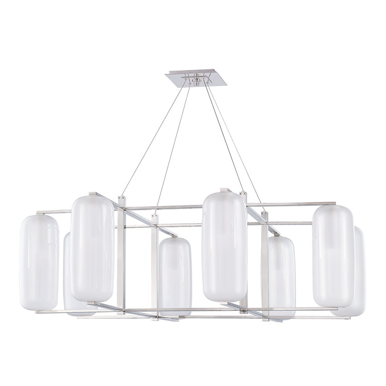 Hudson Valley - 3478-PN - Eight Light Chandelier - Pebble - Polished Nickel
