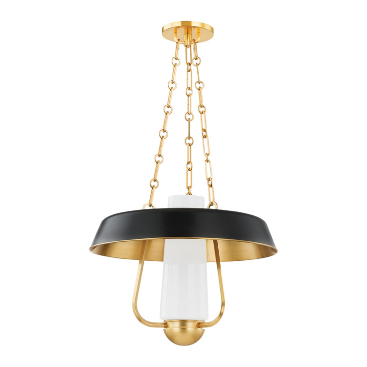 Hudson Valley - 5218-AGB/SBK - One Light Lantern - Provincetown - Aged Brass