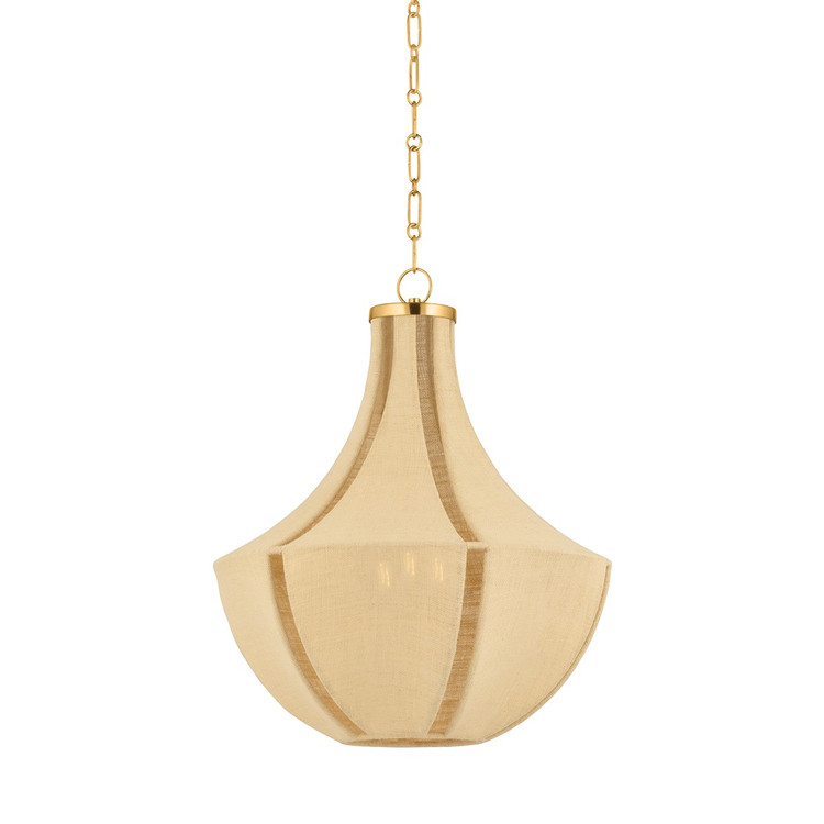 Hudson Valley - 6603-AGB - Three Light Pendant - Cascade Lake - Aged Brass