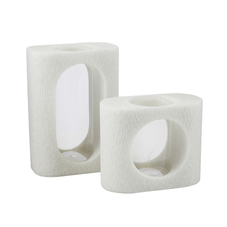 Arteriors - AVC10 - Vases Set of 2 - Emilie - Ivory/Clear