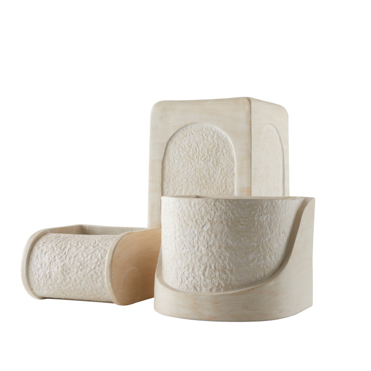 Arteriors - AVS07 - Planters Set of 3 - Callies - Ivory/Ivory/Clear