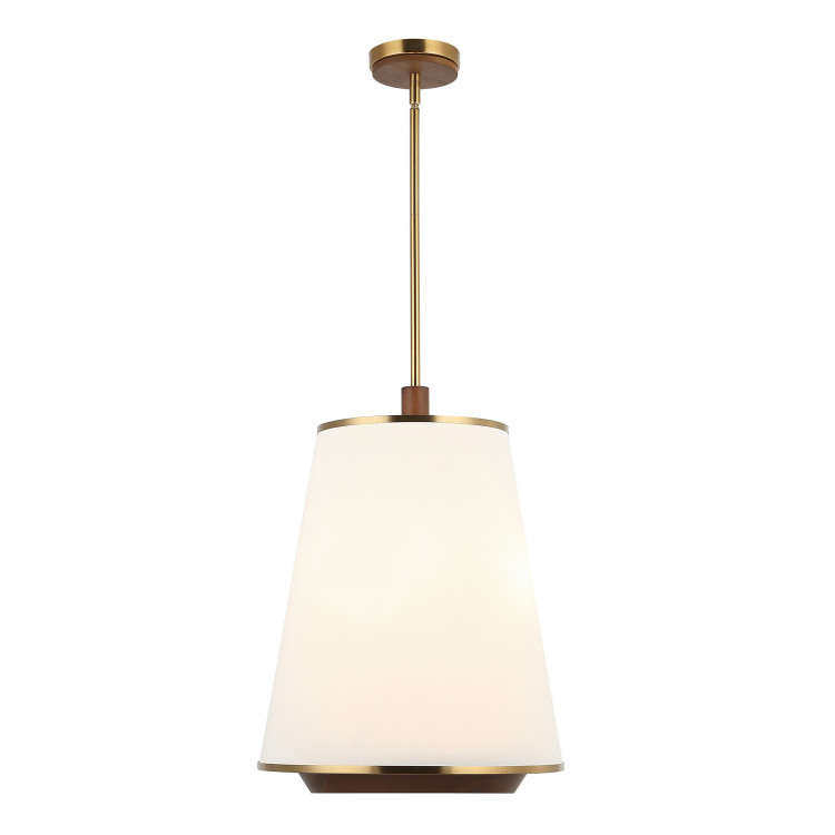 Varaluz - 520F03SBW - Three Light Foyer Pendant - Desert Flyer - Satin Brass/Medium Walnut