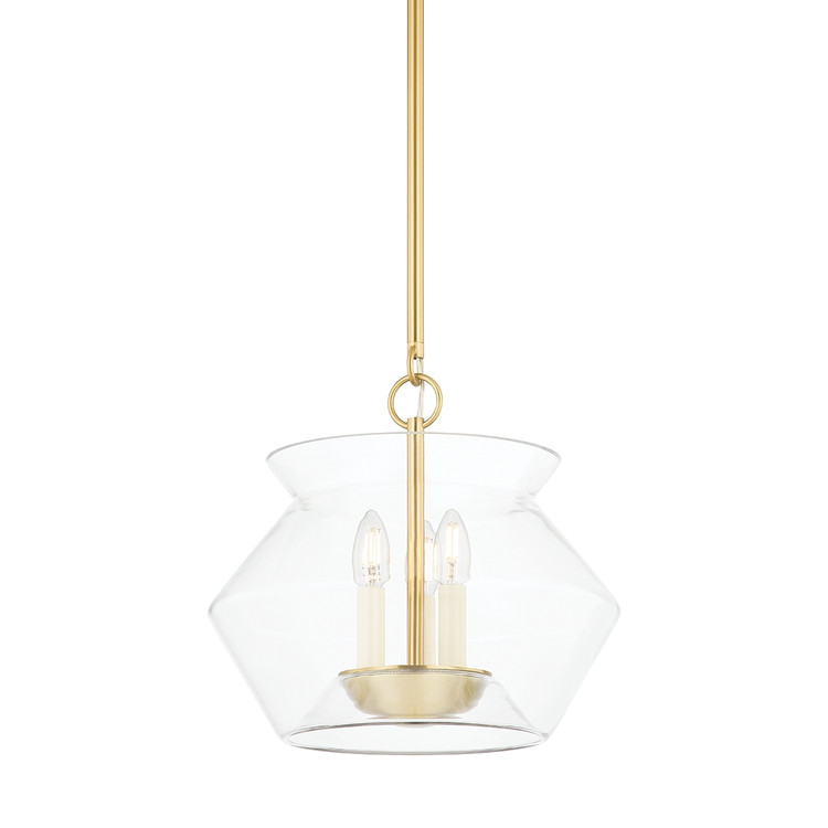Hudson Valley - 8115-AGB - Three Light Lantern - Edmonton - Aged Brass