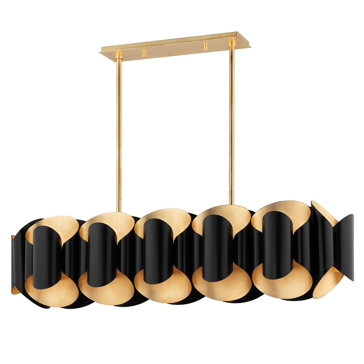 Hudson Valley - 8546-GL/BK - 12 Light Island Pendant - Banks - Gold Leaf