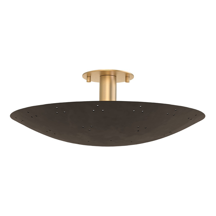 Hudson Valley - 8718-VB/BRZ - Three Light Flush Mount - Bern - Vintage Brass
