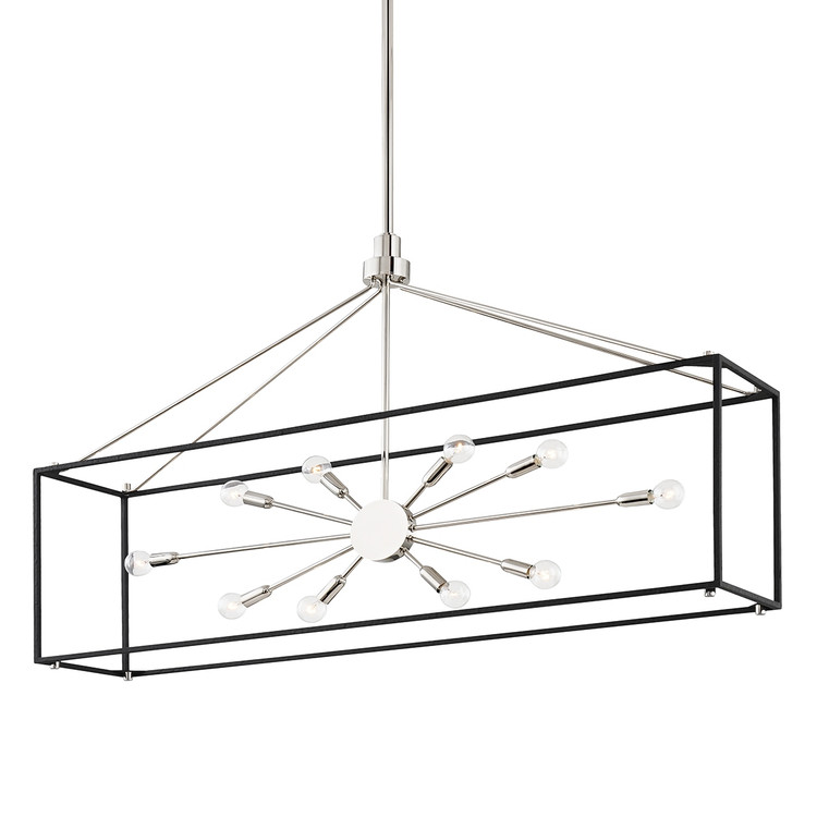 Hudson Valley - 8948-PN/BK - Ten Light Island Pendant - Glendale - Polished Nickel