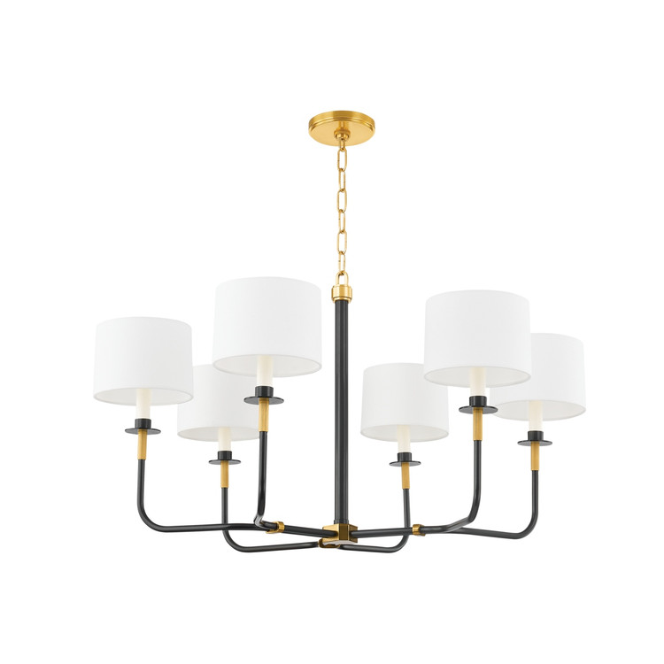Hudson Valley - 9136-AOB - Six Light Chandelier - Paramus - Aged Brass/Old Bronze