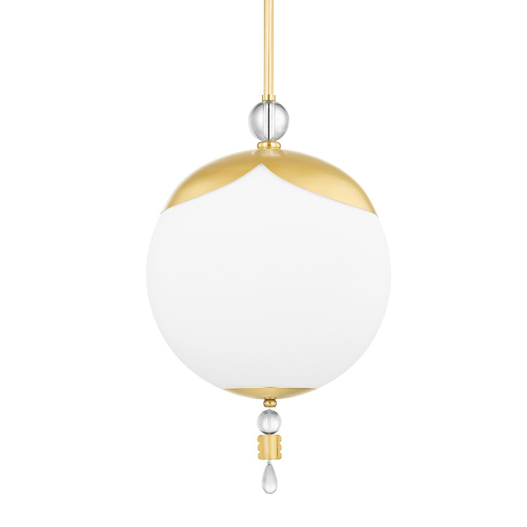 Hudson Valley - KBS1748701L-AGB - One Light Pendant - Perla - Aged Brass