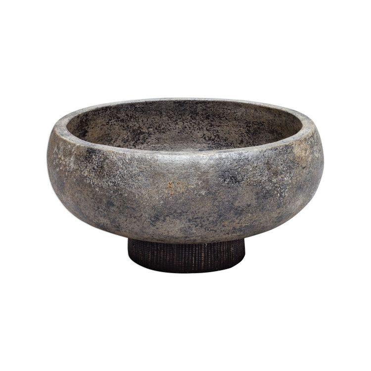 Uttermost - 17107 - Bowl - Brixton - Aged Black With Gold