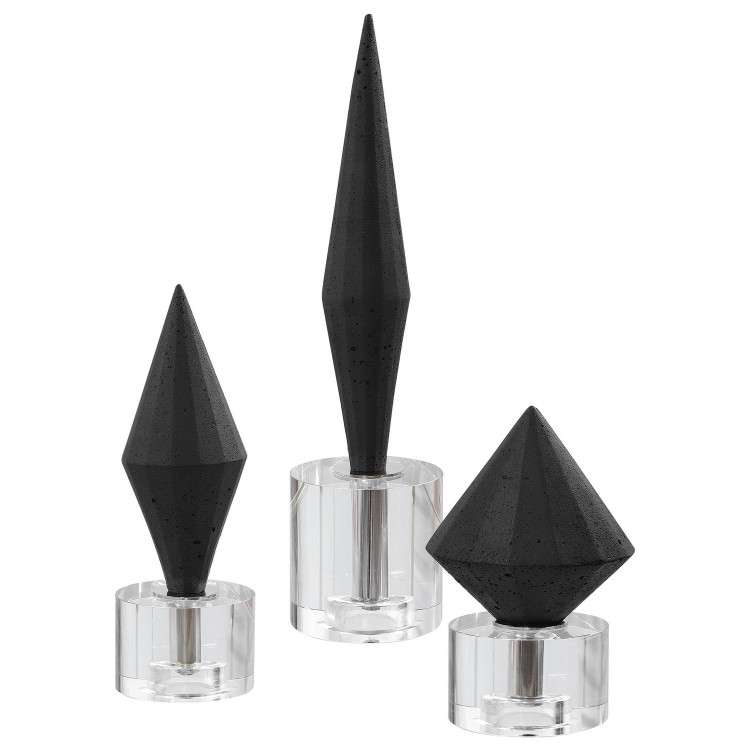 Uttermost - 17916 - Sculptures S/3 - Alize - Marble Atop Crystal Bases