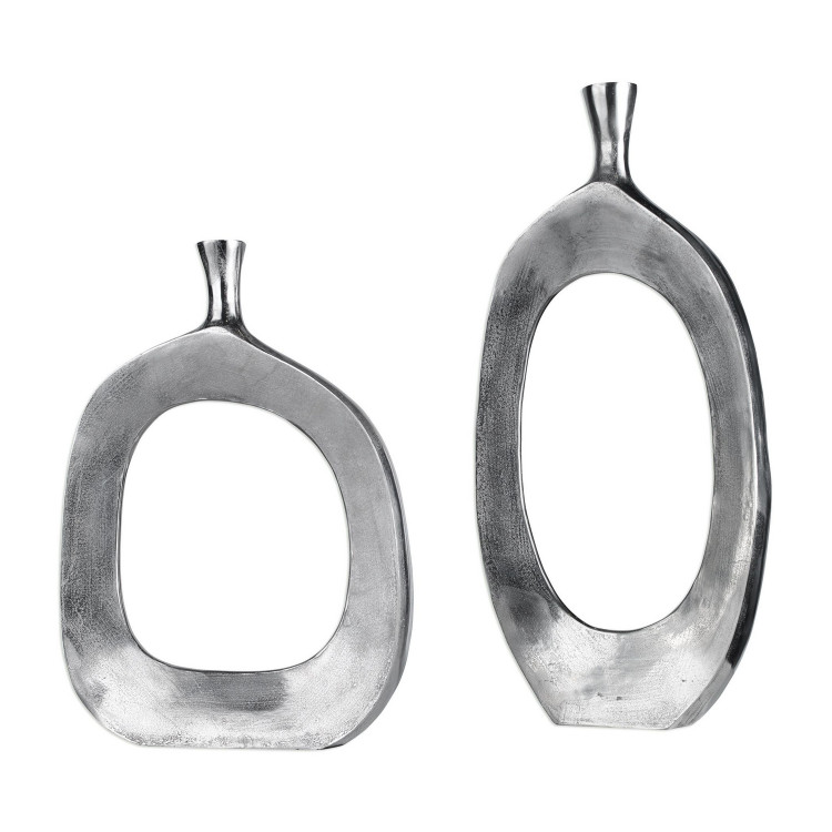 Uttermost - 20187 - Vases S/2 - Cierra - Textured Nickel