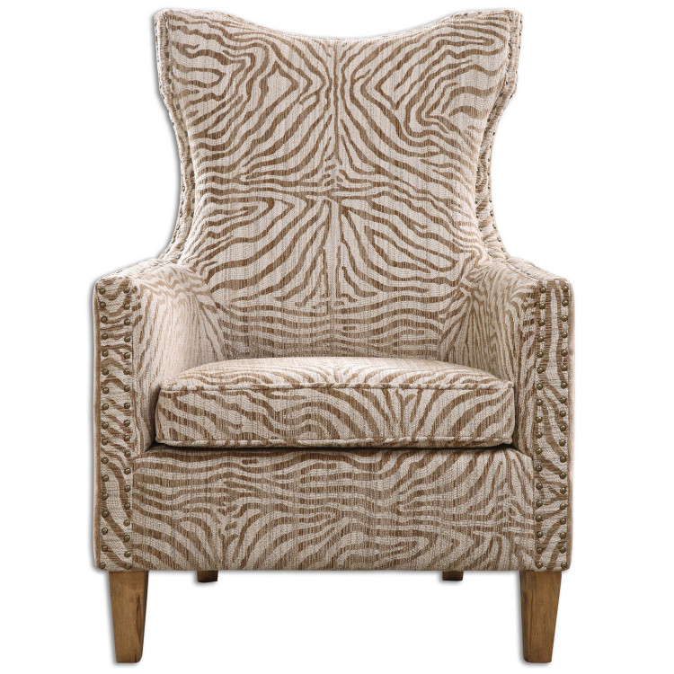 Uttermost - 23208 - Arm Chair - Kiango - Stripes In Light Airy Neutrals