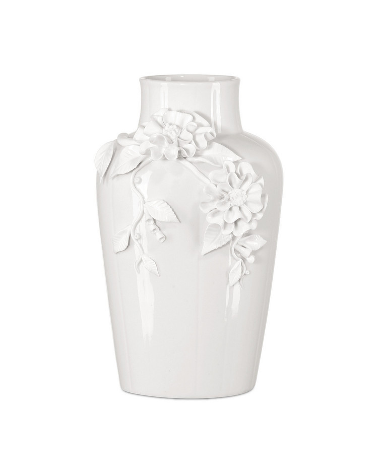 Currey and Company - 1200-0985 - Vase - Flower - White