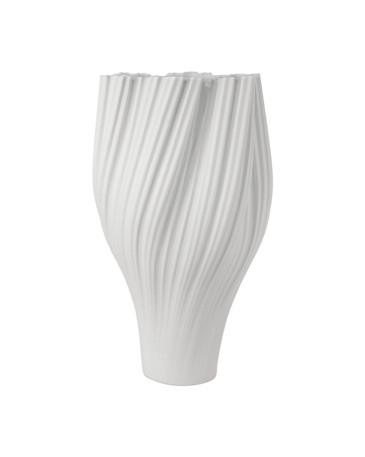 Currey and Company - 1200-1005 - Vase - Whorl - White