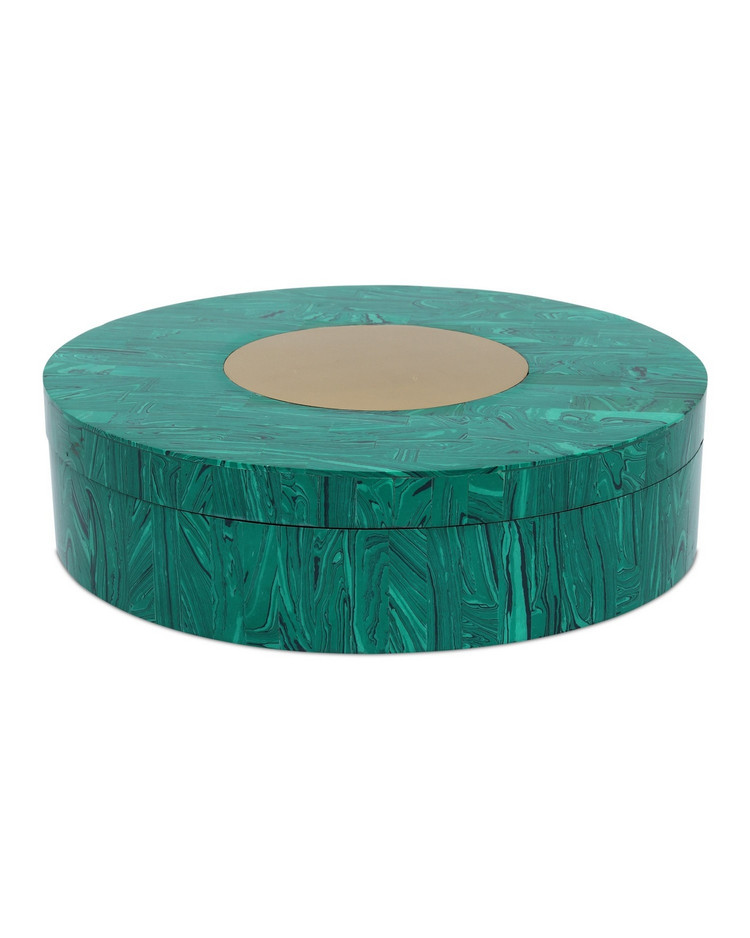 Currey and Company - 1200-1061 - Box - Transformation - Marbled Green/Brushed Brass