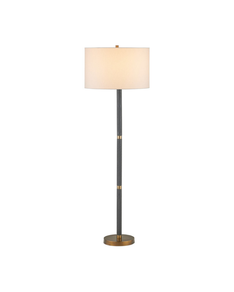 Currey and Company - 8000-0181 - One Light Floor Lamp - Gavin - Brass Antique/Matte Black